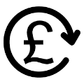 refund icon, GBP, refund, The Online Garden