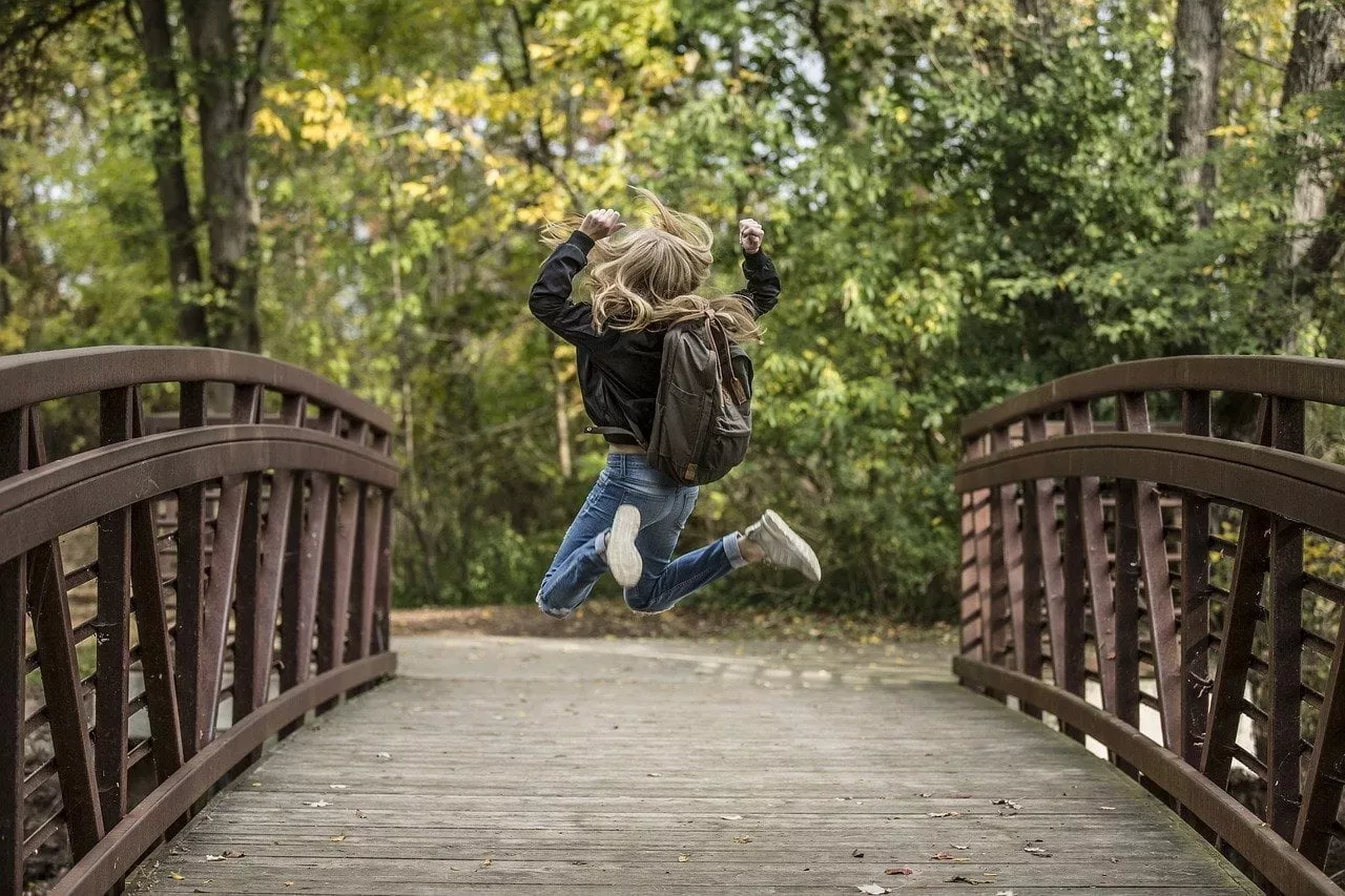 blond, bridge, fun