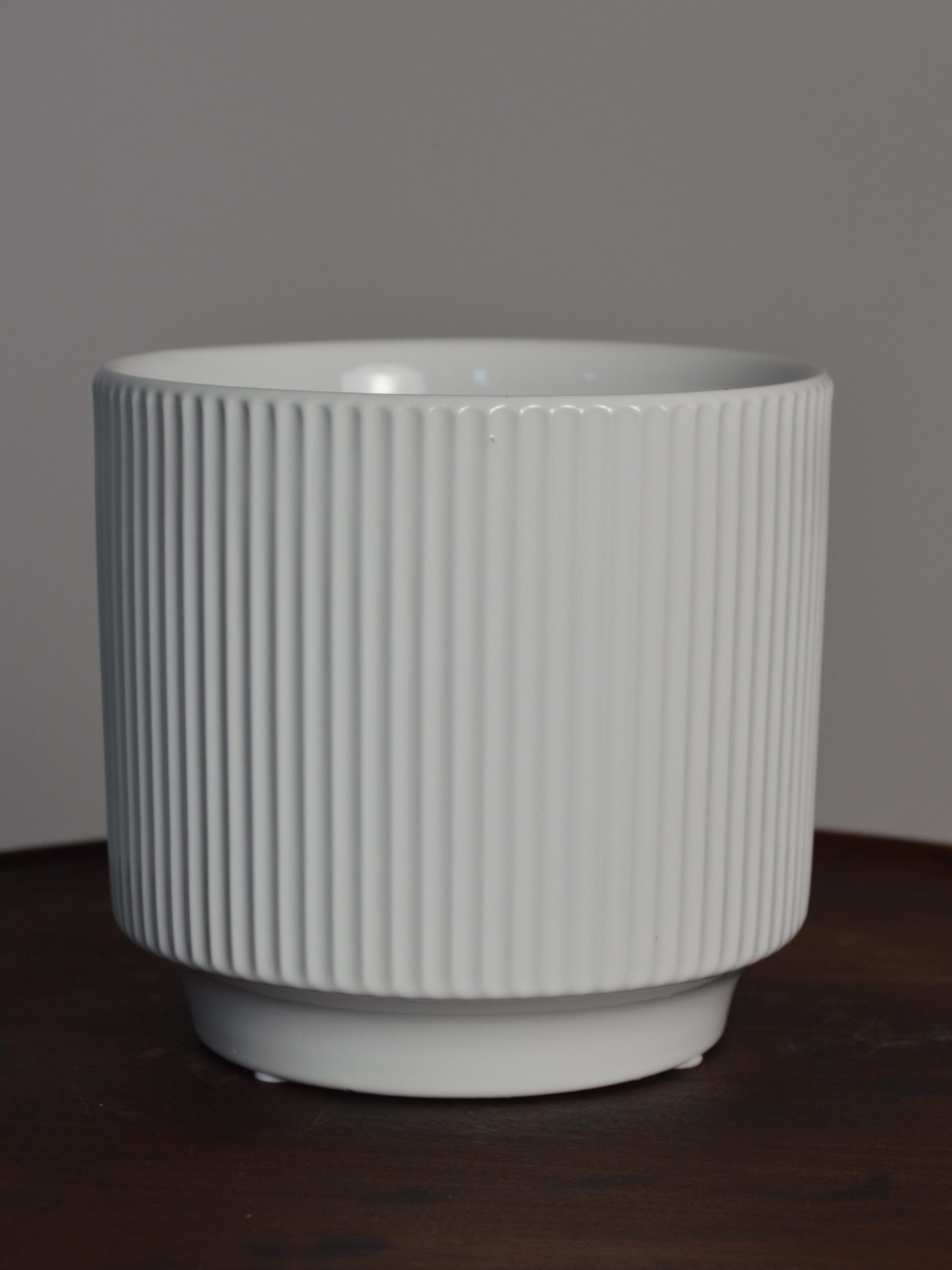 White Minimalist Ceramic Pot